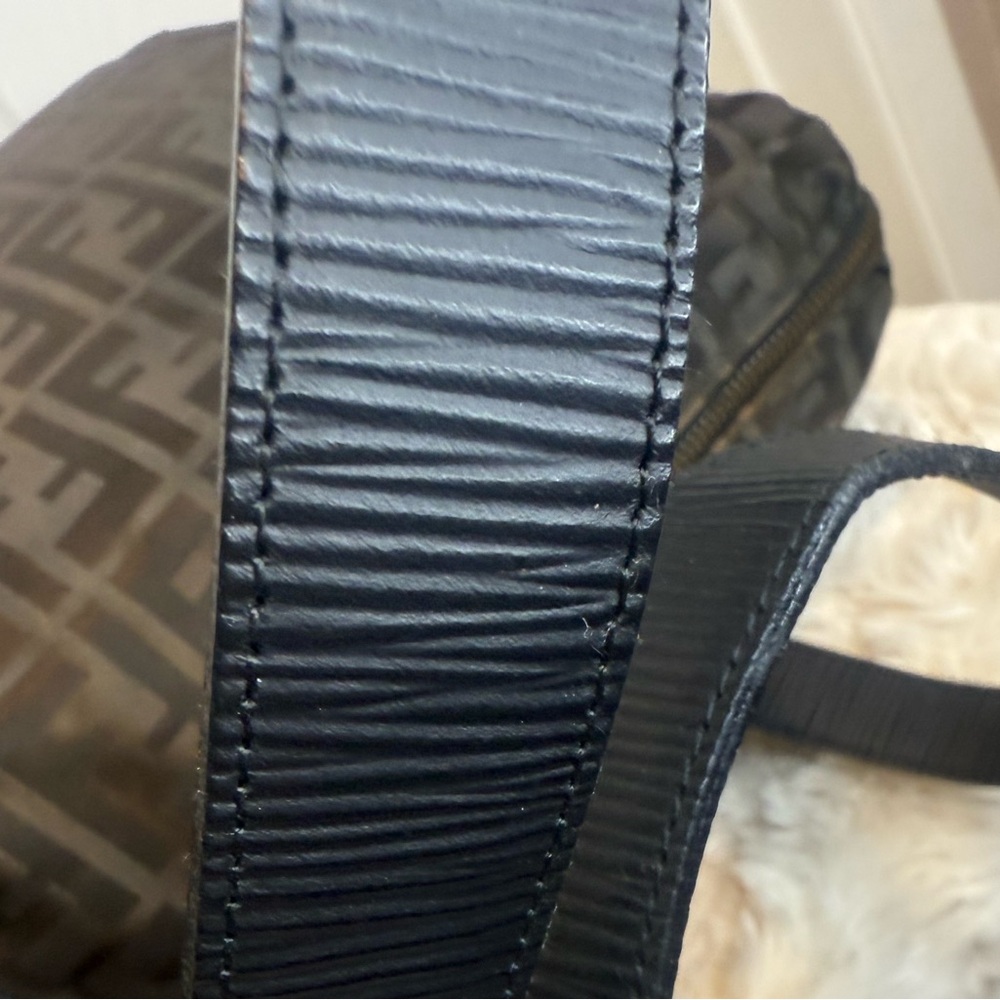 FENDI FF ZUCCA NYLON LEATHER MONOGRAM TRAVEL BAG TOTE PURSE UNISEX - Picture 10 of 16